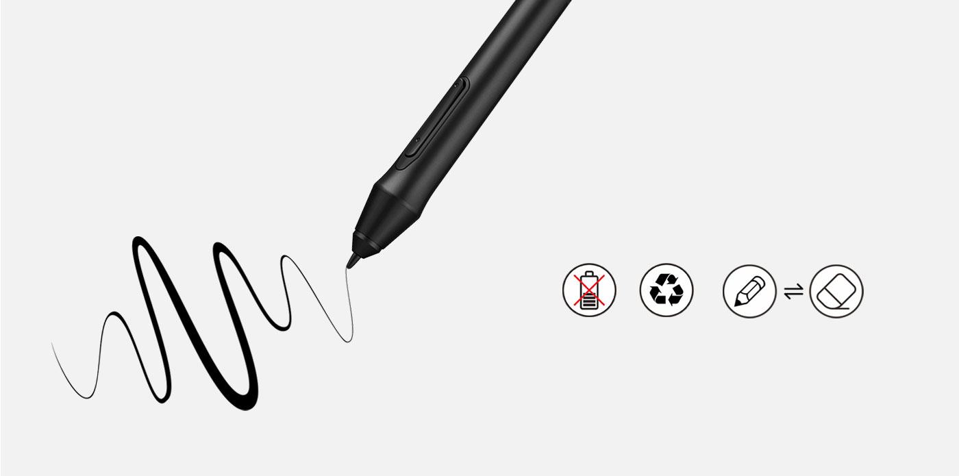 Passive Pen design of P05 stylus come with Deco 03 digital drawing pad